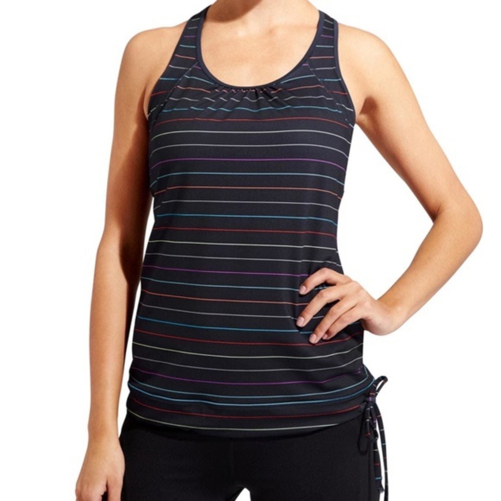 🖤Athleta Navy Rainbow Stripe Tank Top Size XS